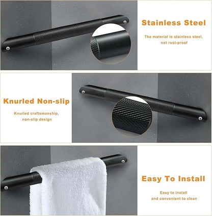 Shower Foot Rest for Shaving Legs Shower Foot Stool- Wall Mounted Bathtub Foot Rest Stainless Steel 304 Foot Rset Bar- Black