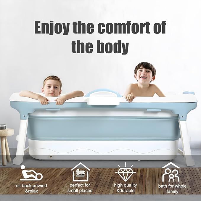 Portable Tub for Adults, Ice Bath Tub, Foldable Bathtub for Adults, Bathtub for Shower, Ice Bath, Sitz Bath, Portable Camping Shower, Freestanding Bathtubs 46 Inch