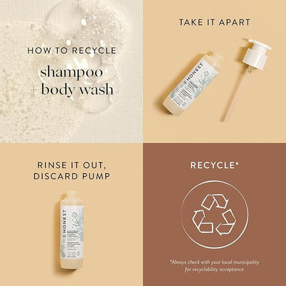 The Honest Company 2-in-1 Cleansing Shampoo and Body Wash for Sensitive Skin Gentle Tear-Free Hypoallergenic Baby with Naturally Derived Ingredients Fragrance-Free 10 fl oz