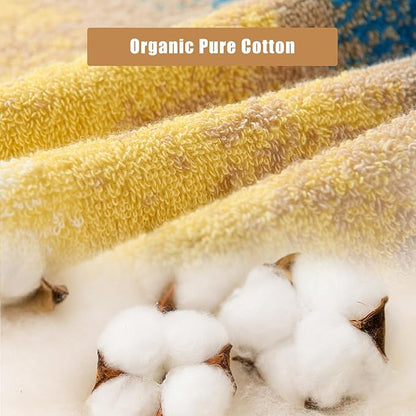 SEMAXE Hand Towels for Bathroom, 100% Cotton Towels with Hanging Loops, Soft & Highly Absorbent, 12 Pack Hand Towel Set for Gym, Shower, Hotel, Spa and Kitchen, Colorful Towel - Beach Collectio