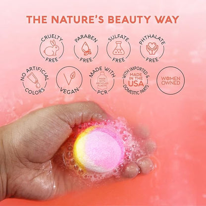 Nature's Beauty Orange Ginger Detox Bath Bomb Gift Set Multi-Pack - Luxury Fizzy Spa Bomb w/Citrus + Woodsy Patchouli Scent Made with Coconut Oil & Witch Hazel, 17.5 oz | 10 ct ea (2 Pack)