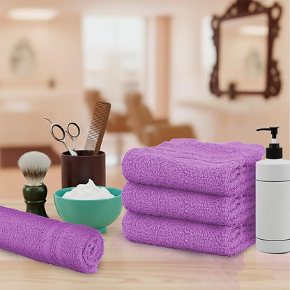 Hand Towels (Pack of 24) Purple Economy Salon Towels - 100% Cotton Spa Towel – 16 x 27 Inches Highly Absorbable, Facial, Gym, Hair Towels Face Towels Bulk (Not Bleach Proof)