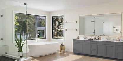 ROOMTEC Bathroom Cabinet, 42'' Free Standing Single Bathroom Vanity with 2 Drawers and 2 Doors,Soft-Close Drawer Slides Morden Bathroom Sink Vanity Storage Cabinet, Shaker Gray