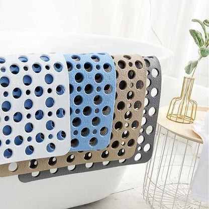 Casa and Beyond Shower Mat,Non Slip Bath Mat and Shower Mat with Suction Cups and Drain Holes,Bathroom Mat Easy to Clean Soft Machine Washable,Bathtub Mat Easy Dry&Cut (Gray,35" x 24"(Rectangular))