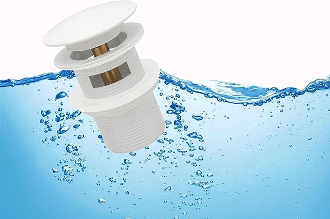 Pop-up Freestanding Bathtub Drain Stopper, Suitable and Compatible with Freestanding Bathtub Drain Rough-in Kit (White)