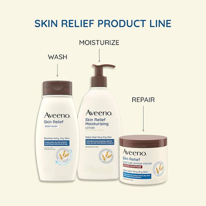 Aveeno Skin Relief Intense Moisture Repair Body Cream with Triple Oat & Shea Butter Formula, Helps Heal, Repair & Restore Very Dry Skin with Long-Lasting Moisture, Fragrance-Free, 11 oz