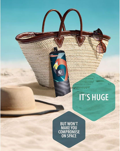 VENTURE 4TH Microfiber Beach Towel: Quick-Dry, Compact, Sand-Free, Absorbent, Sandproof and Lightweight - Perfect for Camping, Beach, and Roadtrips (Navy Flamingo Design | 35x78 inches)