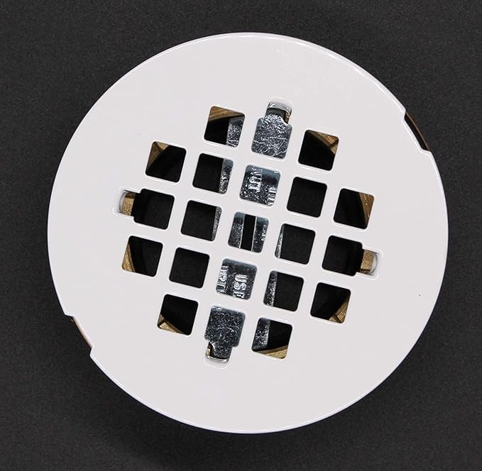Westbrass SP6036WB-50 60" x 36" 3-Wall Shower Pan with Solid Brass Center Drain and 4-1/4" Cross Grid Brass Drain Cover, Powder Coat White