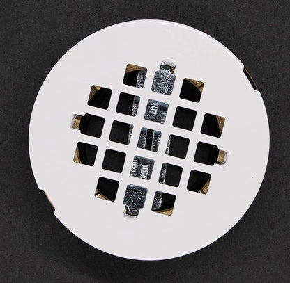 Westbrass SP6036WB-50 60" x 36" 3-Wall Shower Pan with Solid Brass Center Drain and 4-1/4" Cross Grid Brass Drain Cover, Powder Coat White
