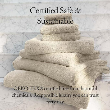 Italic Serene Ultraplush Cotton Towel Set, 4-Piece, 2 Bath Towels + 2 Hand Towels, Sand, Large, 800GSM, 100% Cotton, Heavy Duty, Resort Grade Towels (Sand)
