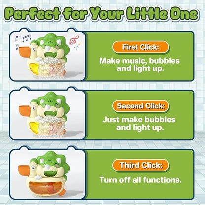 Lehoo Castle Bath Bubble Machine, Light Up Musical Bubble Bath Toys for Toddlers 1-3 Automatic Bubble Maker for Bathtub Dinosaur Toys for Bath