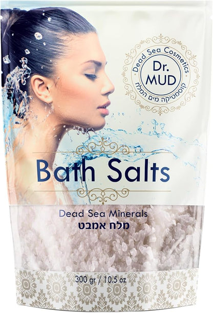 Natural Dead Sea Salt 100% Mineral-Rich Bath Soak, More Minerals Than Epsom Salt, Deep Relaxation, Detox, Exfoliates & Softens Skin, Helps Psoriasis, Eczema (10.5 oz, Natural)