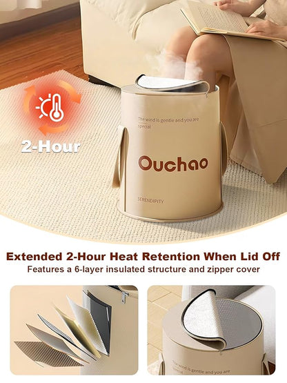 Foot Bath Basin Portable Travel Collapsible Foot Basin Folding Foot Bath Tub Soaking Feet Bucket for Camping Outdoor Washing Beige