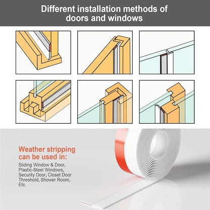 20ft Shower Door Seal Strip, Silicone Door Frame Sealing Strip for Glass Doors, 2 Inch Wide Bottom & Side Gap Filler