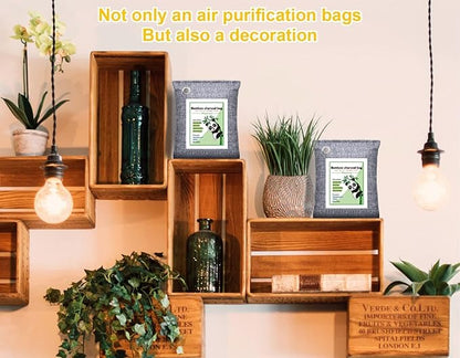 Activated Charcoal Odor Absorber for Strong Odor, Basement, Cars, Closets, Shoes, Smoke. 16 Pack Bamboo Charcoal Air Purifying Bags Deodorizer Odor Eliminator for Home