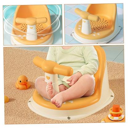 Generic Ergonomic Bath Seat with Anti-Slip Support for Newborns and PP TPE Material Sitting Bath Seat for Tub Safety and Comfort During Bathing Playing Feeding
