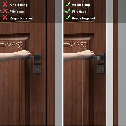 Heavy-Duty 3Inch (W) x 36FT(L) Door Weather Stripping, Extra Thick 2mm Door Draft Stopper Silicone Seal Strip, Draft Seal Tape for Doors Windows and Shower Glass Gap