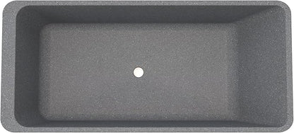 65'' Stone Resin Solid Surface Freestanding Bathtub, Terrazzo Bathtub Soaking Tub，Modern Elegant Design Soaking Stand Alone Tub, Matte Greyish stone, Drain and Overflow Included 009-1650