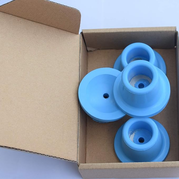 Replacement Feet for Shower Chair Bath Seat, Shower stools and Transfer Bench, Non-Skid Shower Bench and Tub Transfer Benches Rubber Suction Cup Feet, Metal Insert Reinforced (1-1/8" I.D, Blue)