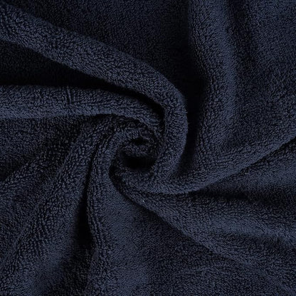 CASA COPENHAGEN Solitaire 6 Pieces Towel Set- Dark Navy, 600 GSM 2 Bath Towel 2 Hand Towel 2 Washcloth, Designed in Denmark Made of Soft Egyptian Cotton for Bathroom, Kitchen & Shower