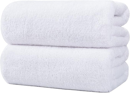 POLYTE Quick Dry Lint Free Microfiber Bath Sheet, 35 x 70 in, Pack of 2 (White)