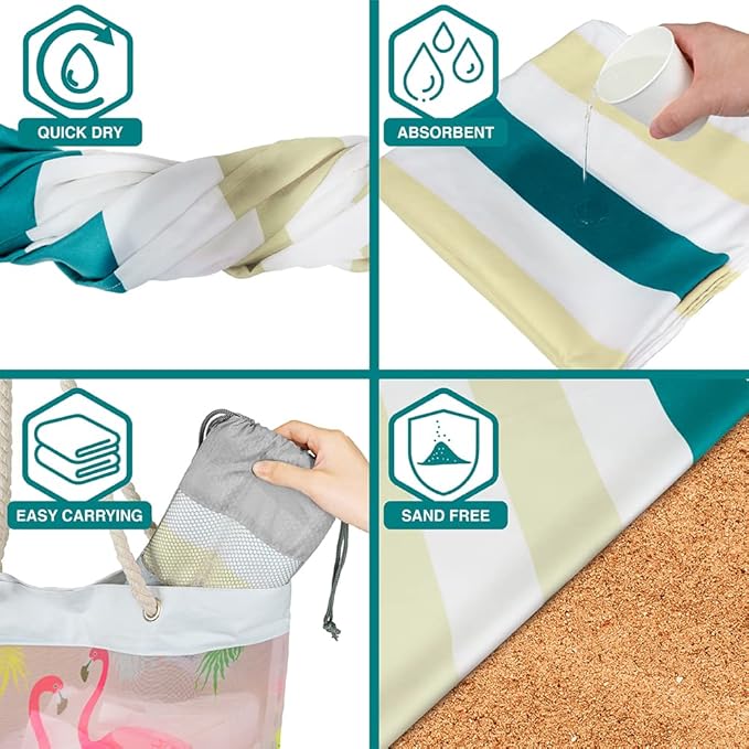 SUN CUBE Microfiber Beach Towel, Quick Dry Sand Free Beach Towel, Lightweight, Compact for Travel Swim Sports Camping, Packable Sand Resistant Towel Adult - Beige Cream 78x35 Inches
