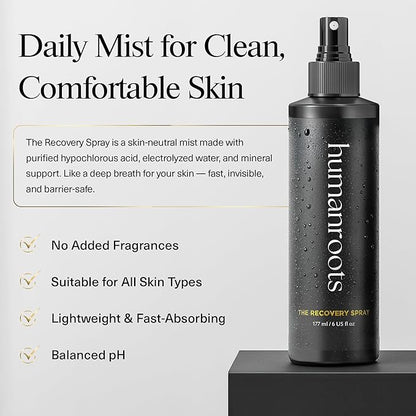 Hypochlorous Acid Spray for Face – Face Mist Toner with Electrolyzed Water (6oz), Lightweight Hydrating Recovery Spray for All Skin Types – Non-Comedogenic Formula, No Added Fragrances