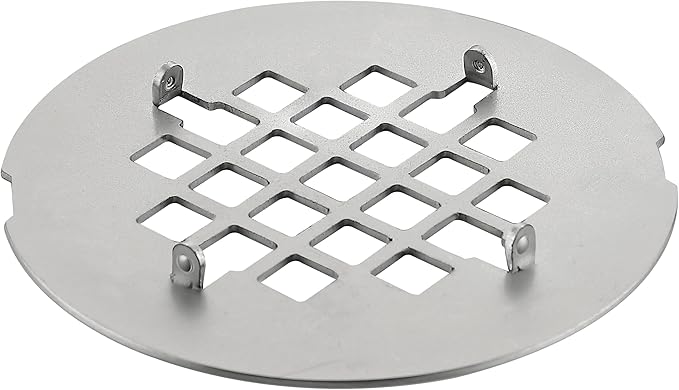 4-1/4 inches Snap-On Round Shower Drain Cover, Stainless Steel (Brushed Nickel)