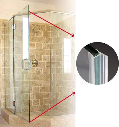 Shower Glass Door Seal Strip, 120 Inch Silicone Soft Shower Door Sweep to Stop Leaks, Frameless Seal Strip