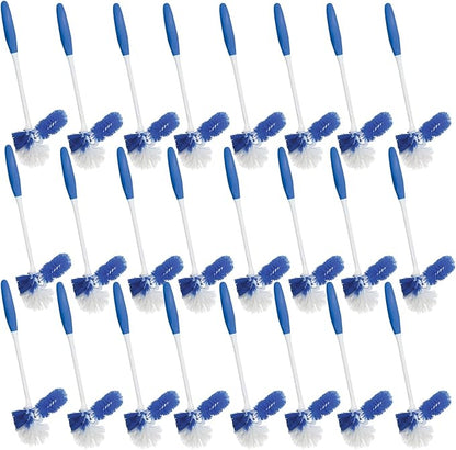 LOLA Classic Toilet Brush w/Under-The-Rim Scrubber, 24 Pack, Deep Cleans The Entire Toilet Bowl, Non-Slip Handle w/Rubber Comfort Grip