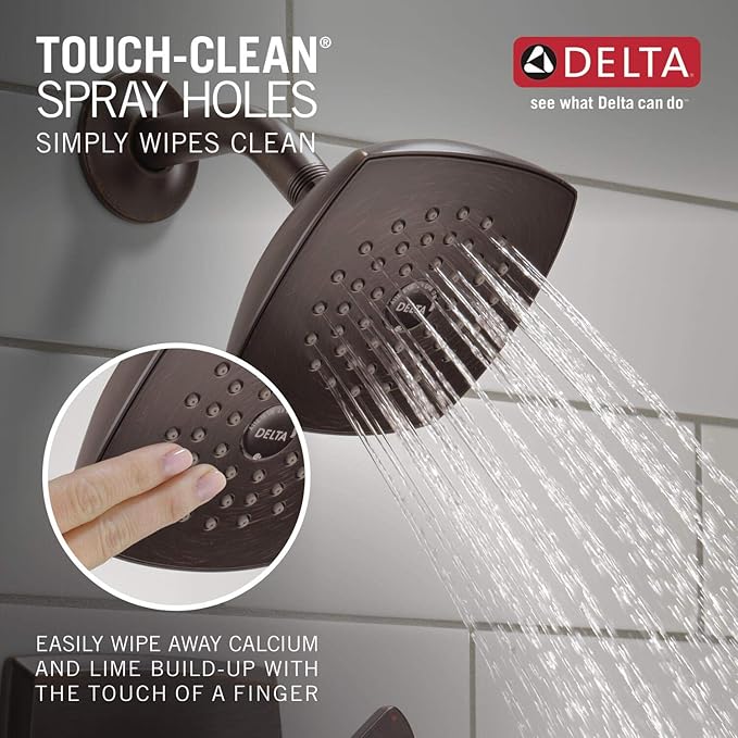 Delta Ashlyn 14 Series Rain Shower Faucet Set, Oil Rubbed Bronze Shower Head and Handle Set, Valve Trim Kit, Venetian Bronze T14264-RB (Valve Not Included)