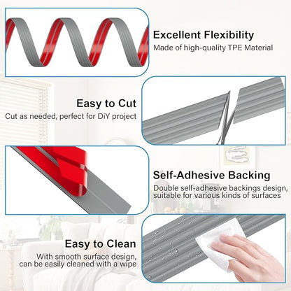 20FT Flexible Wall Corner Protector Moulding Trim, Peel and Stick Inside & Outside Wall Corner Guards Edge Protector,Self Adhesive Molding Trim Strip for Edge Ceiling