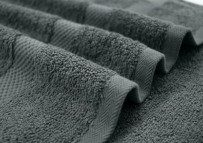 DAN RIVER Bath Towels Set of 4, 27 x 54 Inches, 100% Cotton, Larger & Lighter Weight, Quicker to Dry, Super Soft and Absorbent, Ideal Gray Bath Towels for Daily Use