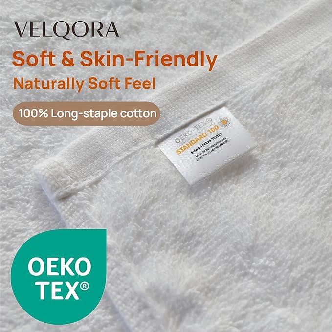 Bath Towel Set 4 Pack – 30×60 Large Cotton Towels, Soft, Thick & Highly Absorbent Bathroom Towels for Home, Spa, Gym (White, 30×60)