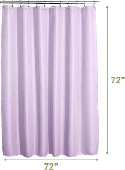 AmazerBath Light Purple Shower Curtain Waffle Textured, Lavender Shower Curtain Fabric Thick Heavy Duty 240GSM, Hotel Quality Bathroom Shower Curtains, Premium Polyester, 72 x 72 Inches