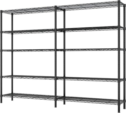 VINGLI 70" W Storage Shelves 1600LBS Heavy Duty Metal Shelving, Upgraded 5 Tier Garage Shelving Unit, Adjustable Wire Shelf for Storage Rack Commercial Pantry Shelf Organizer, 69.8"W × 15.8"D × 71"H