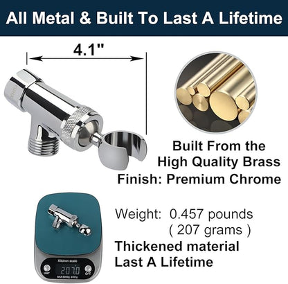YUHX All Metal Shower Head Holder and Hose Stainless Steel Extra Long 6 ft,Adjustable Handheld Shower Arm Bracket,Premium Chrome