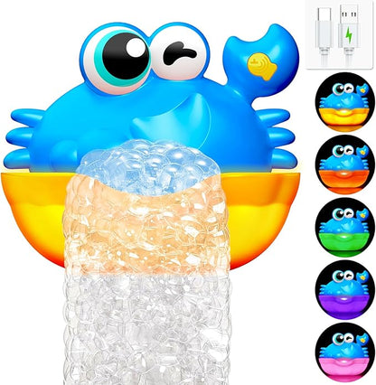 Bath Toys for Kids Ages 1-3,Light Up Baby Bath Toys Crab Bubble Maker with Colourful Light Toddler Bathtub Birthday Gifts Christmas Stocking Stuffers for Boys Girls Aged 1-3 2-4 3-5