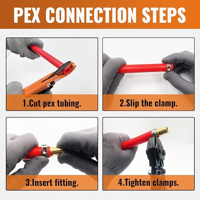 SUNGATOR 8-Pack Pex Drop Ear Elbow 1/2", No Lead Brass Fittings, UPC Certified, ASTM F1807