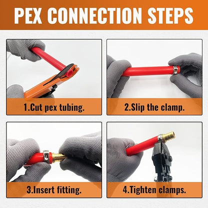 SUNGATOR 8-Pack Pex Drop Ear Elbow 1/2", No Lead Brass Fittings, UPC Certified, ASTM F1807