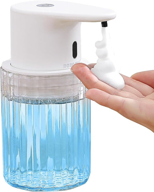 Automatic Foaming Soap Dispenser Touchless, 10oz/300ml Rechargeable, 3 Adjustable Foam Levels, IPX7 Waterproof, for Kitchen Bathroom, White