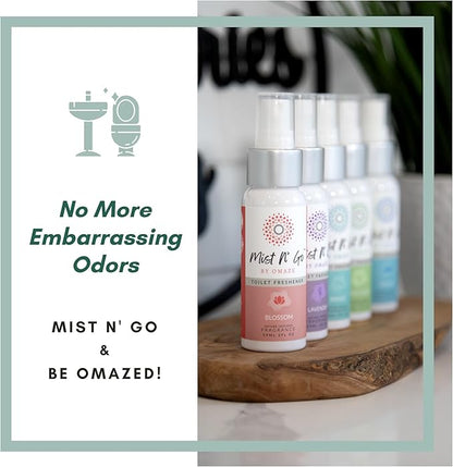 Mist N' Go by Omaze Travel Toilet Odor Eliminator - Toilet Spray for Bathroom Air Freshener - Clean Mix, Regular Size (2oz x3)