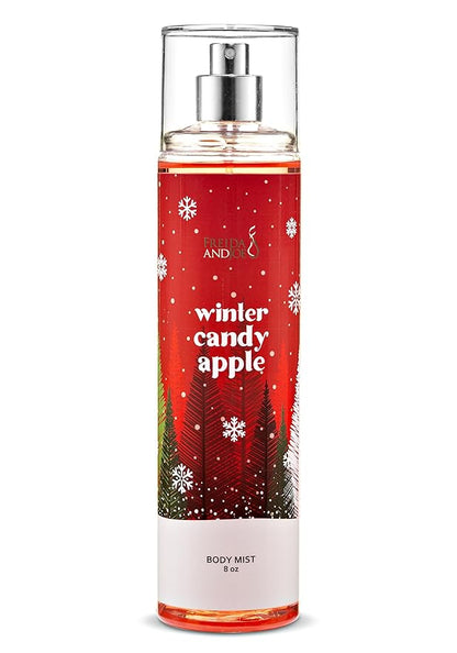 Freida & Joe Winter Candy Apple Body Lotion & Body Mist Bundle – 10oz Hydrating Lotion + 8oz Fragrance Spray | Holiday-Inspired Bath & Body Set for Women
