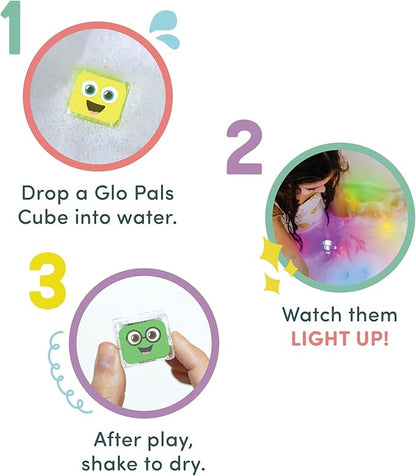 Glo Pals Water-Activated Light-Up Cubes for Sensory Play – 12 Pack