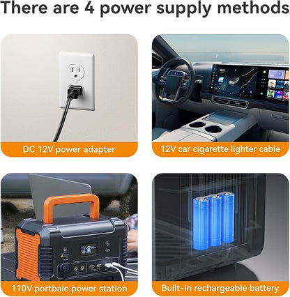 Powered Portable Water Heater, On-Demand Propane Camping Shower, Battery-Powered Camping Water Heater & Shower Pump Constant Temperature, Rechargeable Battery