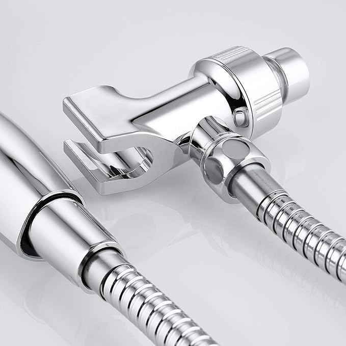 2PCS Universal Shower Head Holder, Adjustable Arm Mount Bracket, Brass Swivel Ball Adapter - Chrome