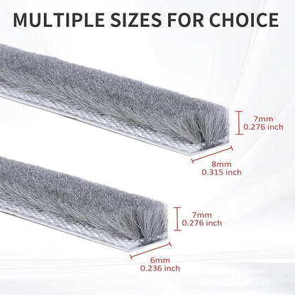 33 Ft Self-Adhesive Weather Stripping Seal for Doors and Windows, 0.35" Wide x 0.6" Thick, Gray - Soundproof, Windproof, Dustproof, Energy-Efficient Gap Filler for Sliding Windows and Door Frames