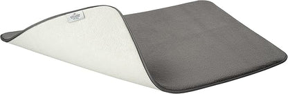 American Soft Linen 21x32 Fluffy Foamed Slip Reducer Bath Rug, Machine Washable Area Bath Mat Rugs for Bathroom, Gray