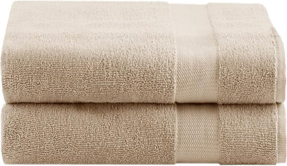 Comfort Spaces Turkish Bath Sheet Set 35x70 Oversized of 2 Piece Large Bath Towels Beach Towel 100% Turkish Cotton Towel Set for Bathroom Luxury Highly Absorbent Ultra-Soft Quick Dry Towel Beige Tan
