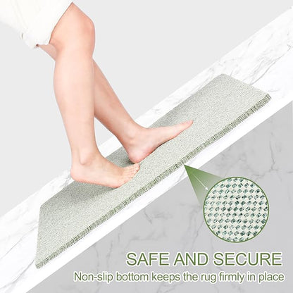 Joyhalo Shower Mats for Showers Anti Slip for Elderly, 24'' x 17'' Non Slip Bath Mat for Inside Shower, Bath Tub Mats for Bathroom Non Slip for Shower, PVC Loofah Bathroom Mats, Mint Green